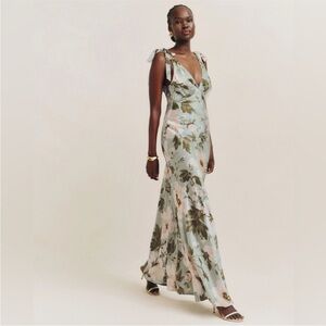 Reformation Pernille Silk Dress Size Small in Fauna